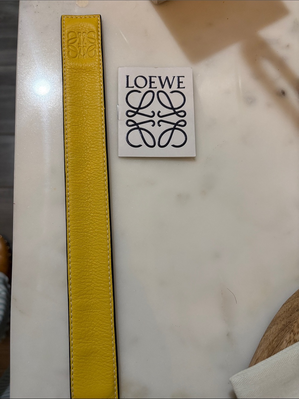Authentic LOEWE Yellow Leather Wrist Band Strap
